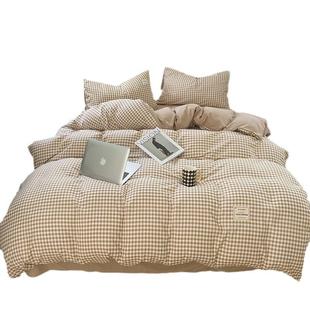 约床Y 888888件上四件纯水洗棉套被套床单人被罩全简床笠学生宿舍