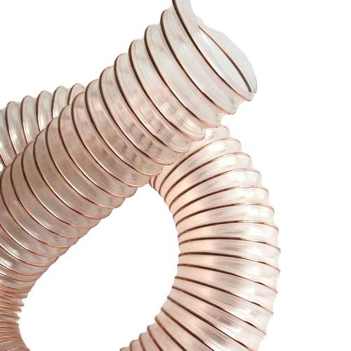 PU聚氨酯钢丝螺旋风管耐高温除尘软管壁厚2mm耐磨PU钢丝软管