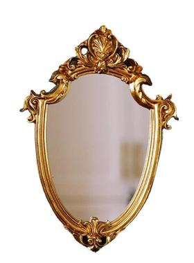 复古旧摆饰色镜做子vintage合装饰金挂镜树脂镜子托盘组挂墙摆件