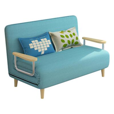 折叠型床沙木扶手沙发人床客厅小户双1.5米可多功能拆洗布艺沙发