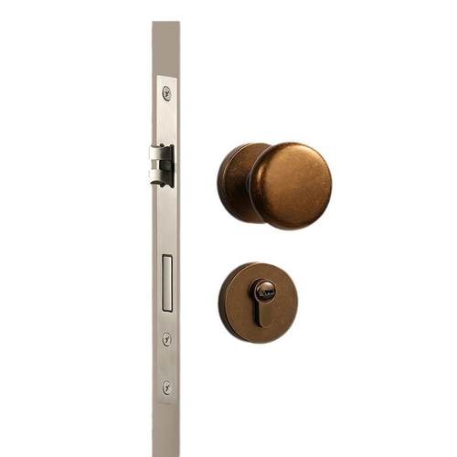 BAGB内美式门锁室卧室中古式黄古静音房门现代简约铜实木门锁把手