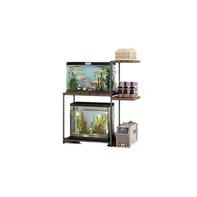 简约风鱼缸底柜铁艺承重底架落地多层园艺花架办公区打印机文件架