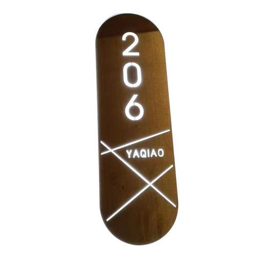 创意酒亚店克力发622号光寓门牌办公室带灯门牌公别墅金属镂空标