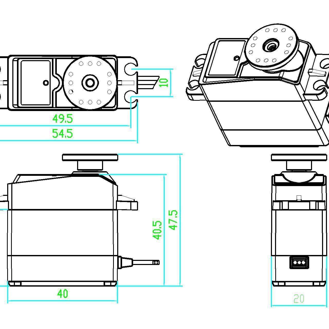 DS3218MG20KG大扭矩金属数字舵机180度机器人机械臂RC攀爬车适用