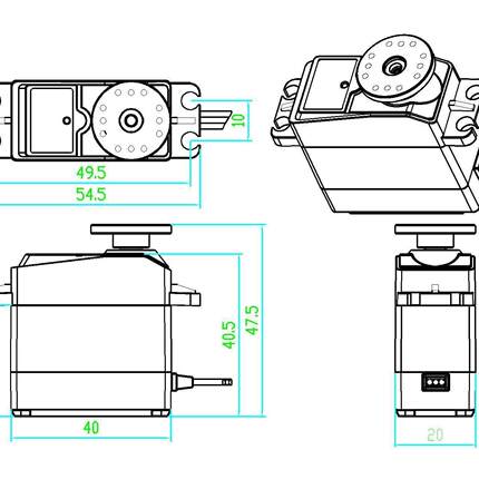 DS3218MG20KG大扭矩金属数字舵机180度机器人机械臂RC攀爬车适用