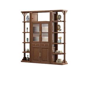 新中式 木间厅柜胡桃木客屏入309户玄关实双面隔断柜风厅入户门玄