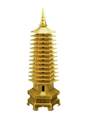 RJ1-001纯黄铜昌塔13层9层摆件层十九三文层书房书桌办公室桌艺工