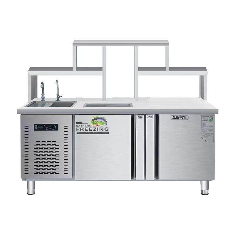 吧水台商用店奶茶店设备全套不VAV锈钢开槽定制冷藏操作台冷饮披,机械设备,消毒灭菌设备,淘宝优惠券,粉丝福利购,淘宝优惠卷