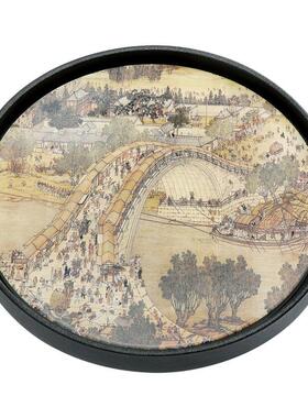 复茶古墨彩速干吸水干泡盘陶瓷壶承小台配托家用粗陶功夫盘CPY-00