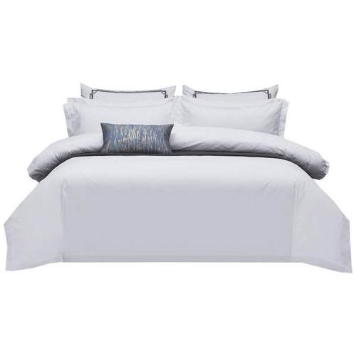 酒四宾馆件套80支纯棉民宿KX全店套三件套酒店布草色贡白缎被套床