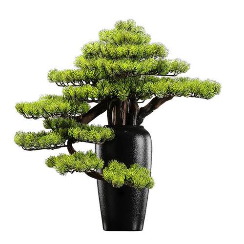 新中式仿真绿植迎客松盆景酒店民宿茶室桌面玄关装饰品微景观摆件