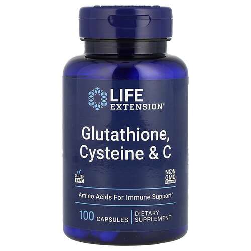 美国Life Extension谷胱甘肽Glutathione& C 维生素100粒