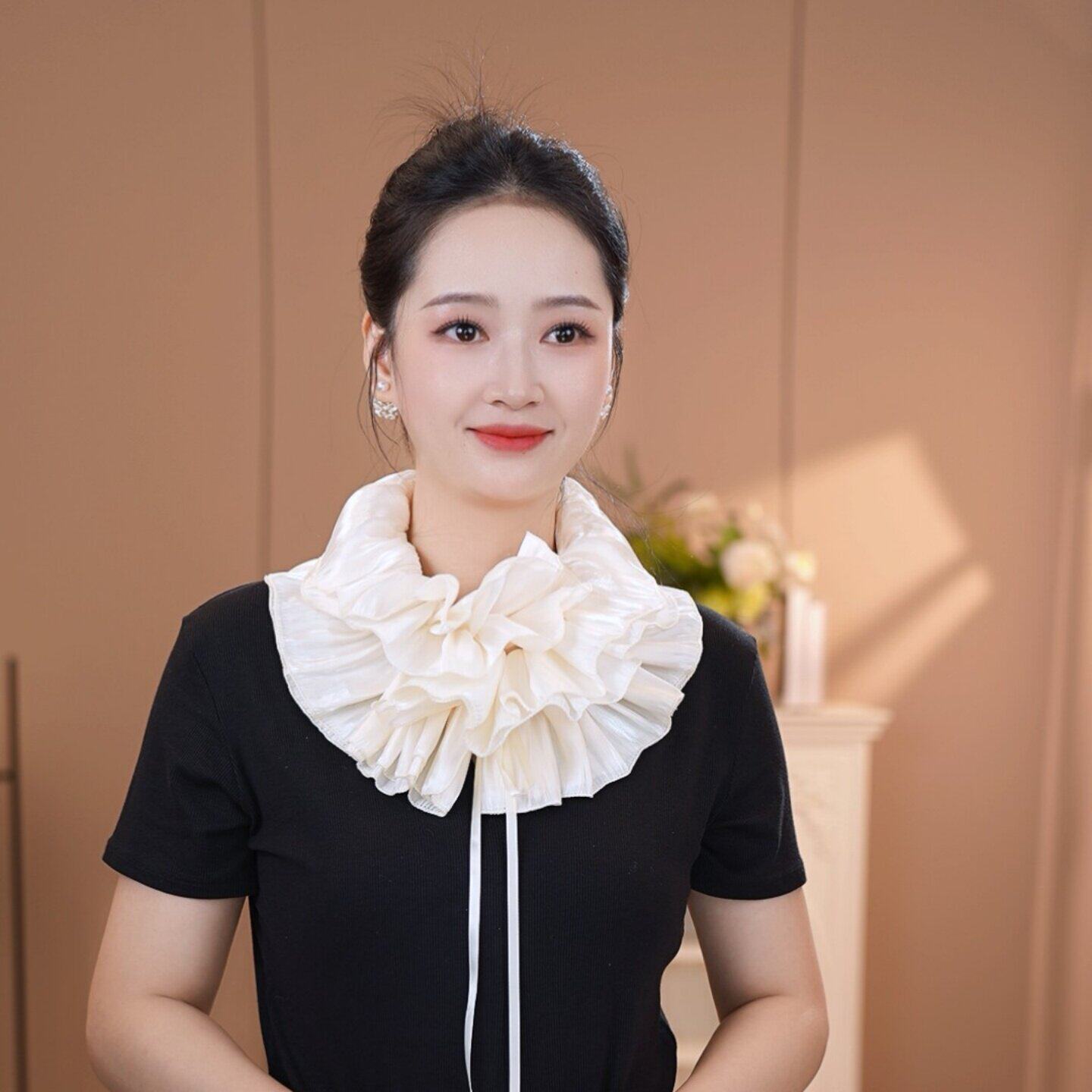 秋季新款大蝴蝶结抽绳围