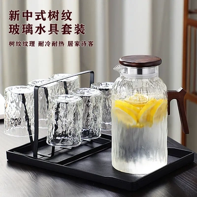 玻璃冷水壶凉白开玻璃水壶水杯家用水具套装耐高温玻璃冷泡凉水壶