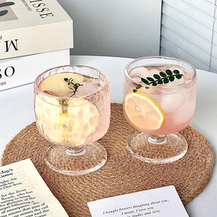 新款微醺小酒杯小众复古矮脚玻璃杯高颜值鸡尾饮料杯果茶杯冰美式