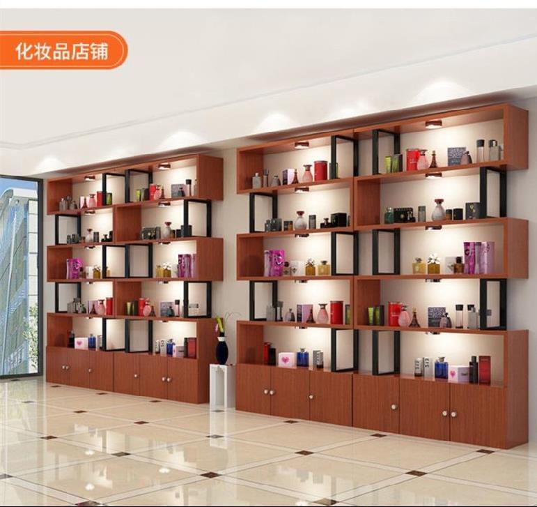 理发店产品展示柜样品商场货架靠墙架子定制隔断柜5层