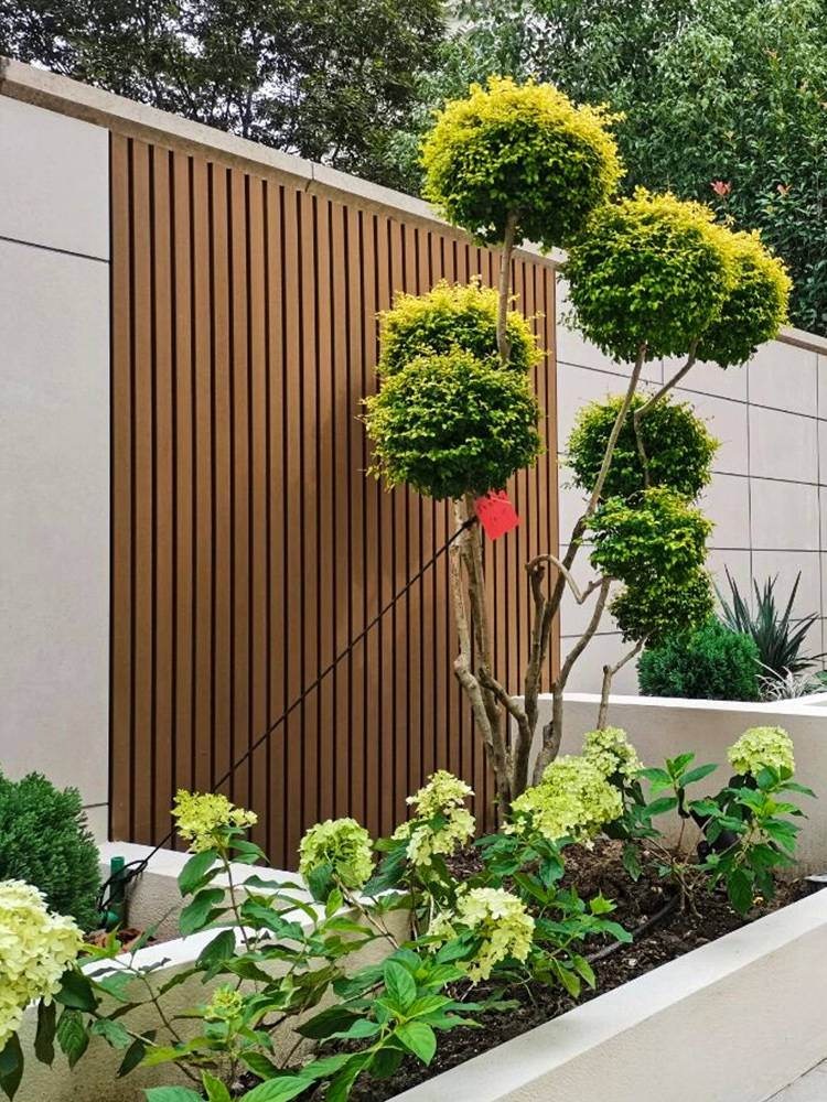 户外塑木长城板凹凸形格栅板生态木吊顶木塑庭院围栏栅栏室外墙板