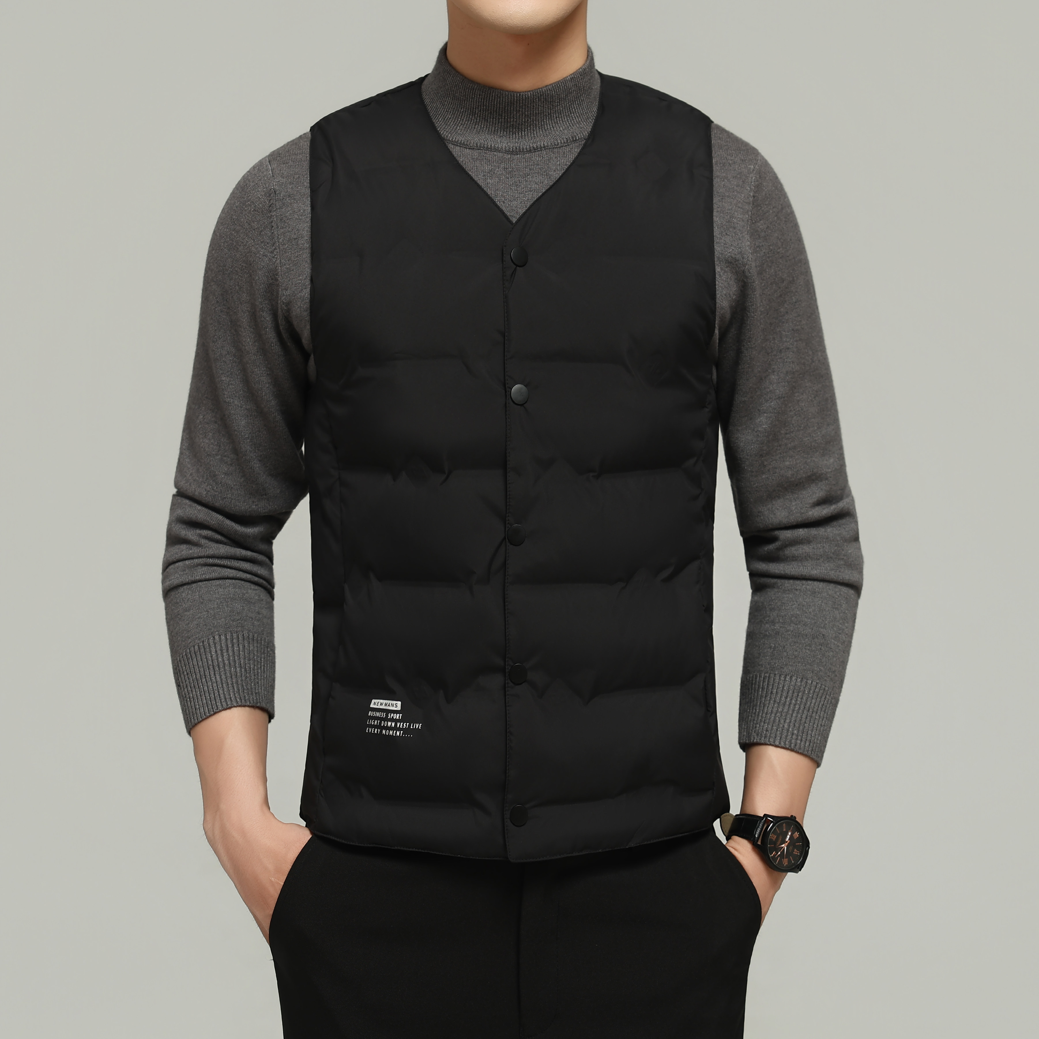 新款加厚白鸭绒保暖羽绒马甲