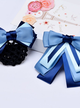 职业领结领花女头花套装商务正装银行酒店高档清新蓝色红色衬衣领