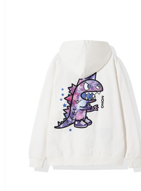 tokidoki趣味感恐龙印花连帽套头卫衣卫衣男女同款秋冬上衣