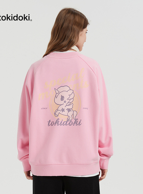 tokidoki淘奇多奇做旧印花水洗圆领卫衣轻绒2024新款秋冬男女同款