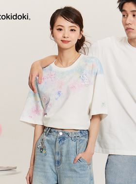 tokidoki2025春季新款潮牌水彩定位满印花短袖T恤男女同款情侣
