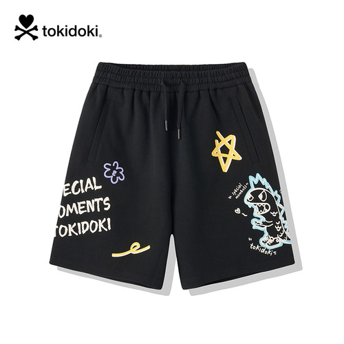 tokidoki2025春季新款手绘图案针织短裤男女同款情侣潮牌裤