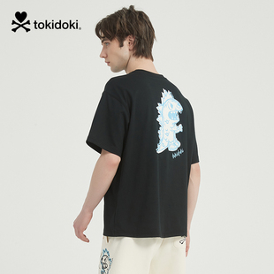 tokidoki2025春季新款后背手绘图案短袖T恤男女同款情侣上衣