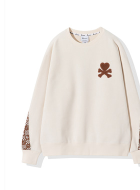 tokidoki冬季圆领织带装饰款卫衣男女同款雪尼尔复合银狐绒上衣