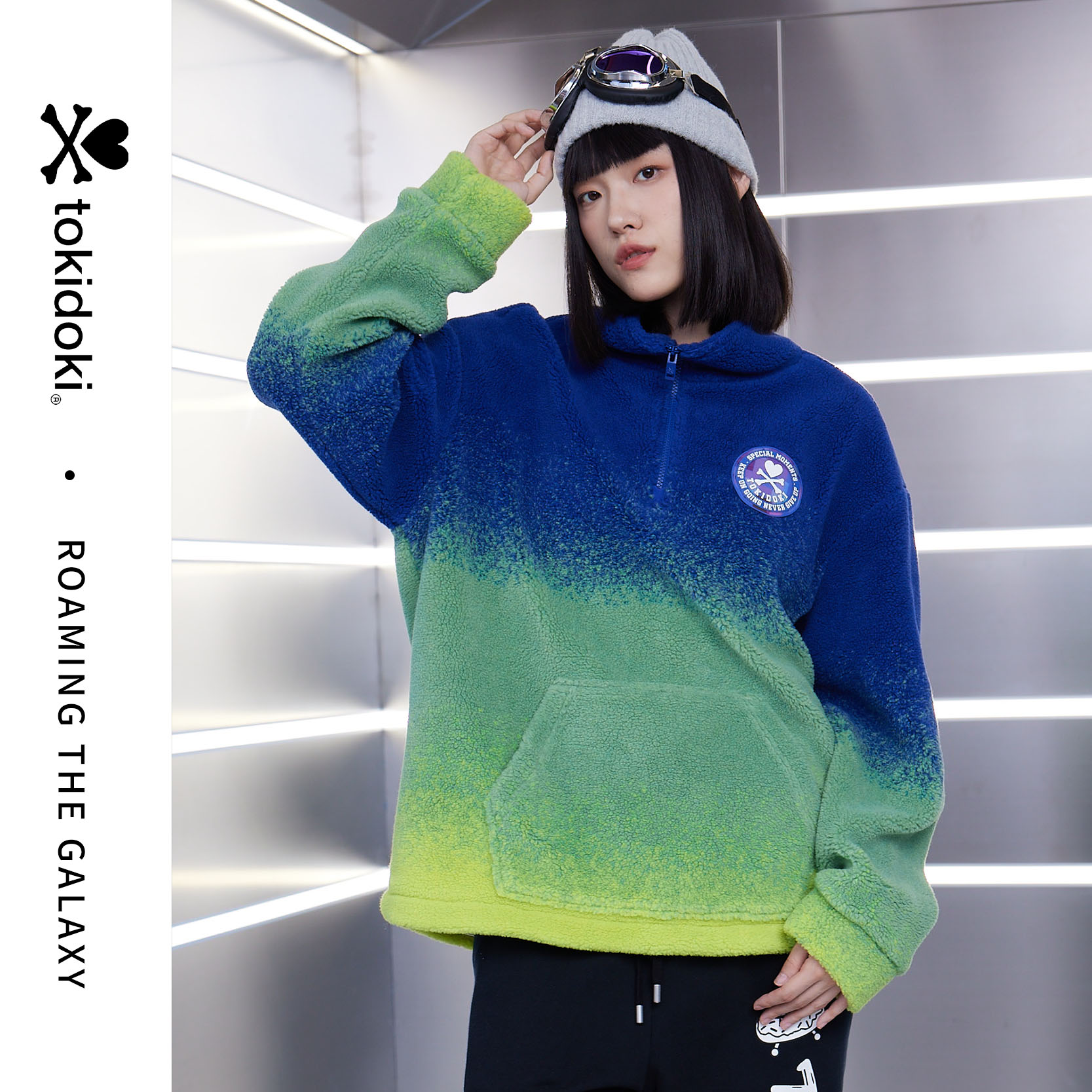 提花卫衣tokidoki青春半开领卫衣