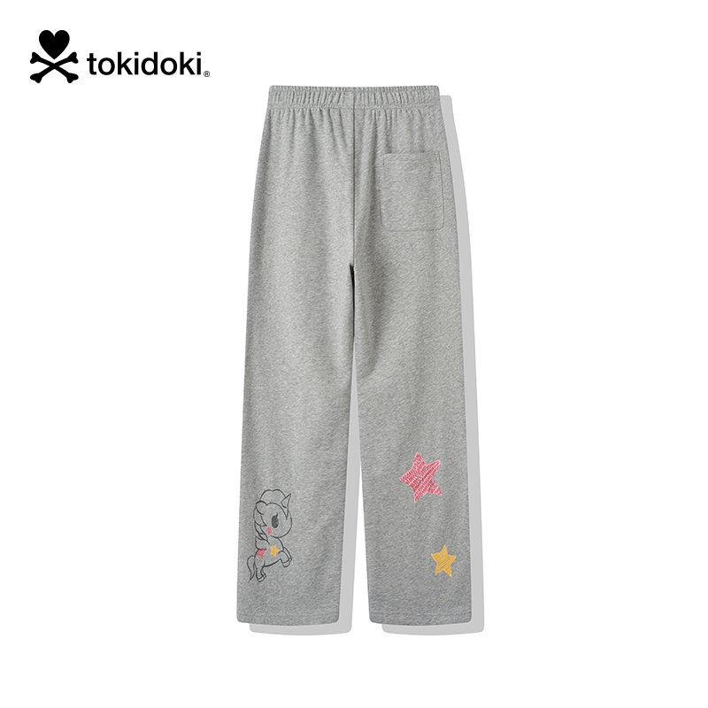 tokidoki2025夏季新款笔触涂鸦直筒针织裤男女同款情侣休闲卫裤