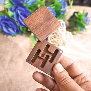 男士 盒 磁吸盖礼盒 黑胡桃木袖 实木欧美礼品木 木质袖 扣盒 扣包装