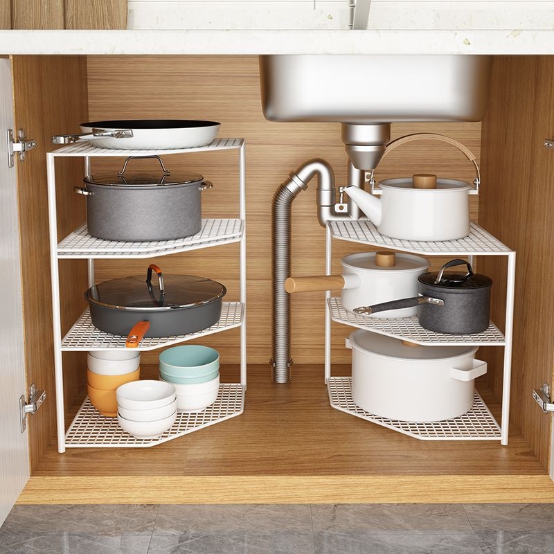 厨房置物架转角调料架台面锅架转角橱柜内分层置物架浴室收纳架子