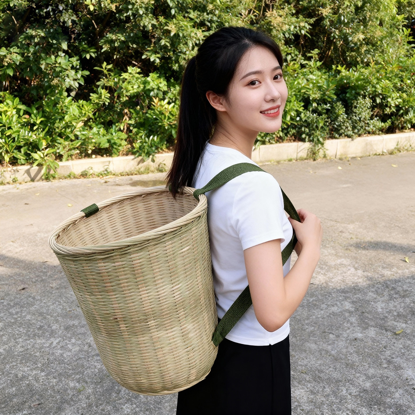 背篓双肩竹编老式背带采茶采药大号买菜背箩竹筐竹青手工编织商用,特色手工艺,竹编/竹雕,淘宝优惠券,粉丝福利购,淘宝优惠卷