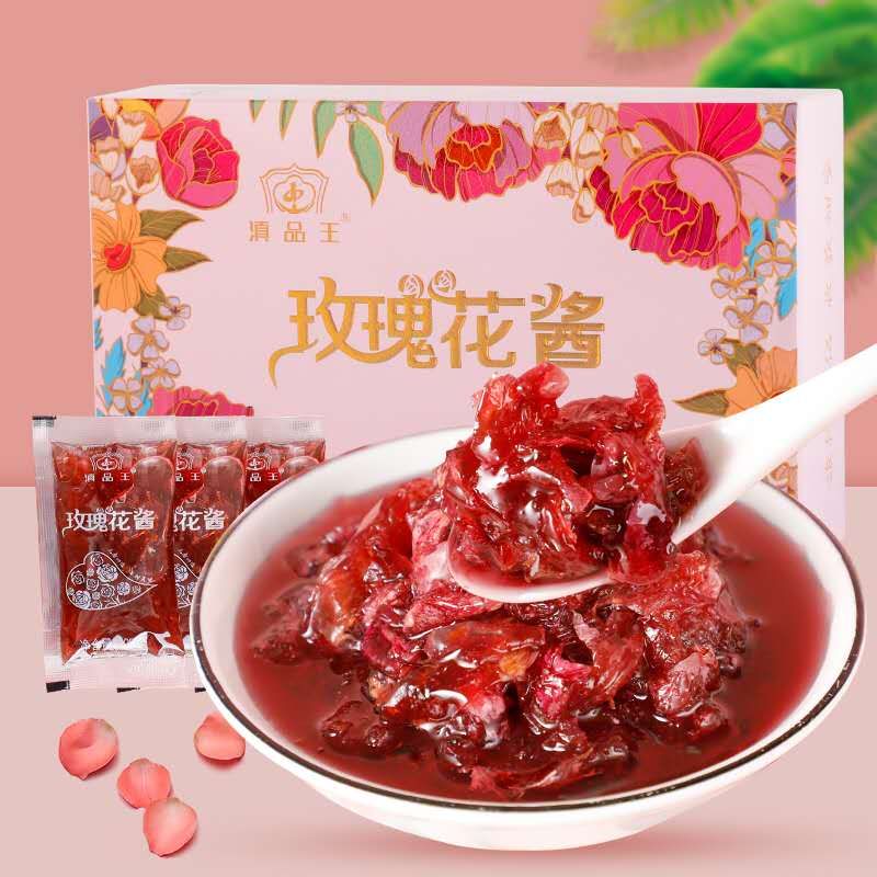 云南丽江特产玫瑰花酱瓶装袋装食用玫瑰花酱果酱蜂蜜花酿玫瑰花茶