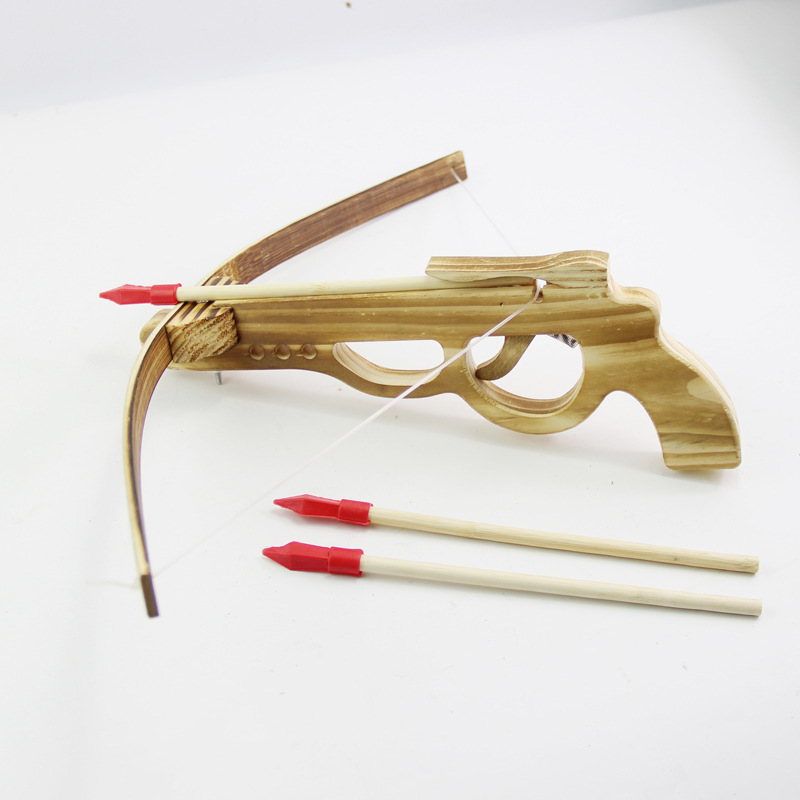 木质小号枪弩传统怀旧复合弓箭儿童木制仿真弓箭模型玩具