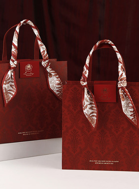 红色礼盒生日礼物盒高级结婚包装盒新婚伴娘礼品盒伴手盒子空盒