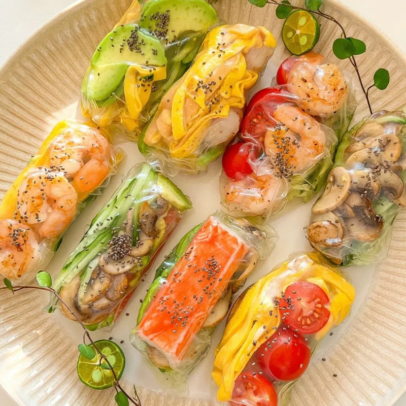 越南春卷皮正宗网红美食品透明米纸卷饼健身代餐轻食水晶薄春饼皮
