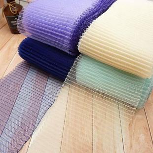 16cm弹性弹力网纱压皱网带头饰舞蹈婚纱裙衬裙摆鱼骨网布辅料配件