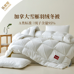 乐优家A类加拿大雪雁绒立体羽绒冬被加厚保暖高品质被子被芯95绒