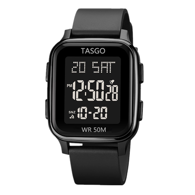 运动防水多功能男女方形电子表