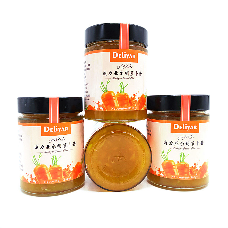 新疆胡萝卜酱迪力亚尔红胡萝卜果酱果肉泥酸奶冰沙面包水果酱包邮
