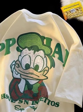 奥特莱斯~品牌折扣外贸专柜撤回男女情侣新款纯棉印花短袖t恤潮流