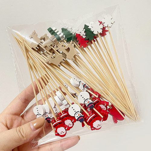 圣诞节水果签新年糖葫芦汉堡牙签
