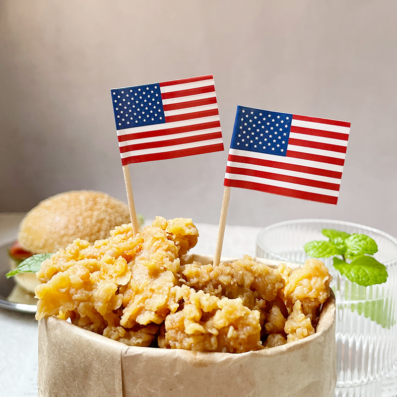 美国牙签小国旗竹签水果叉