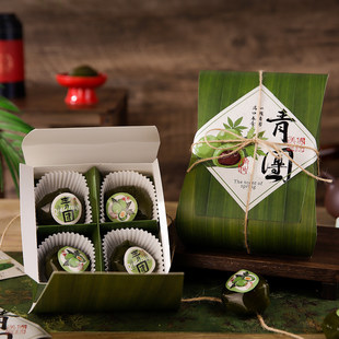 春日青团礼盒包装清明果子艾草绿豆糕点打包盒冰糕烘焙粽叶礼盒子