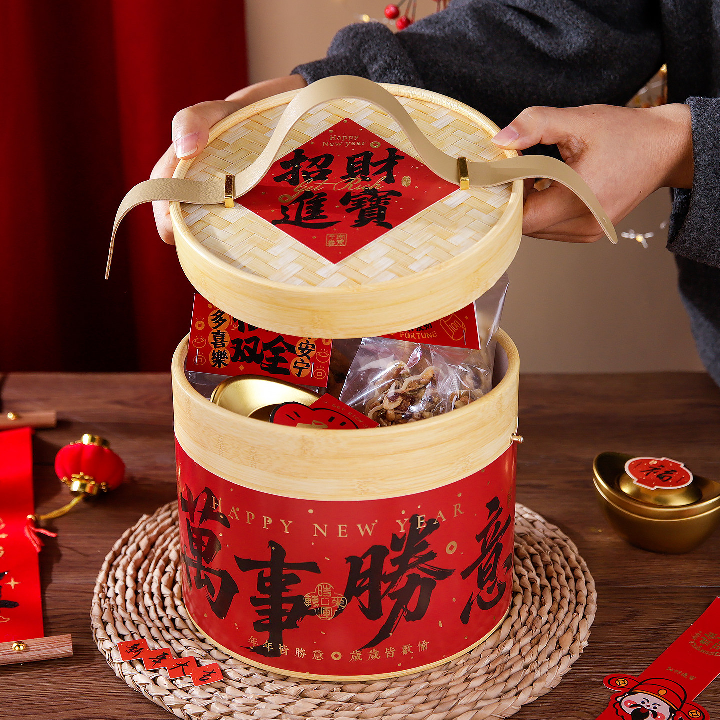 2026新年礼盒包装盒烘焙过年糖果手提马年年货抱抱桶礼品盒空盒子,包装,年货礼品包装,淘宝优惠券,粉丝福利购,淘宝优惠卷