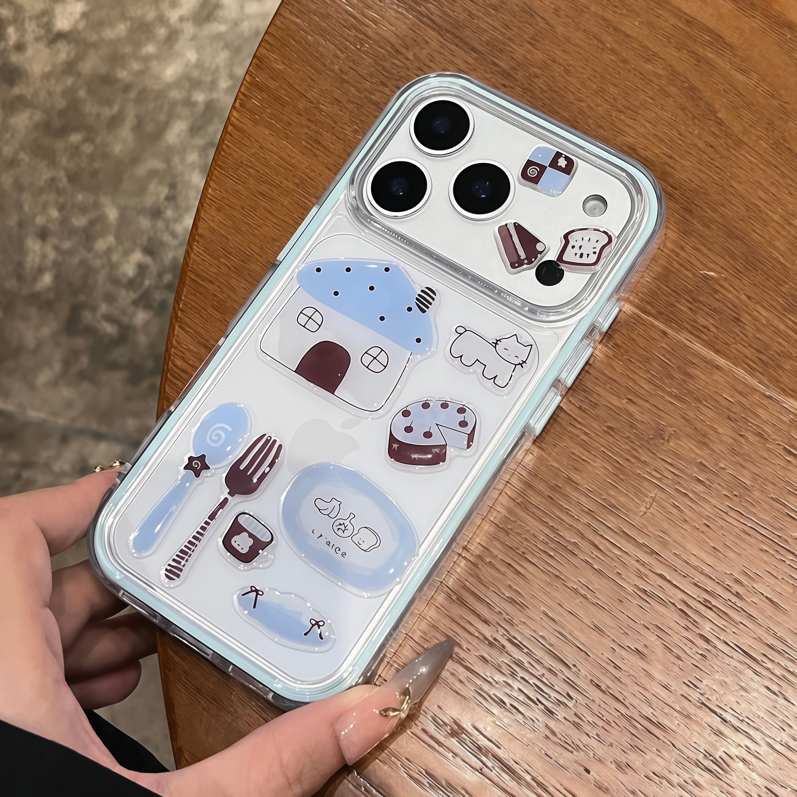 DIY贴纸适用苹果17promax手机壳新款女iphone16小众高级感15plus创意14气囊透明13软11超好看12防摔air保护套