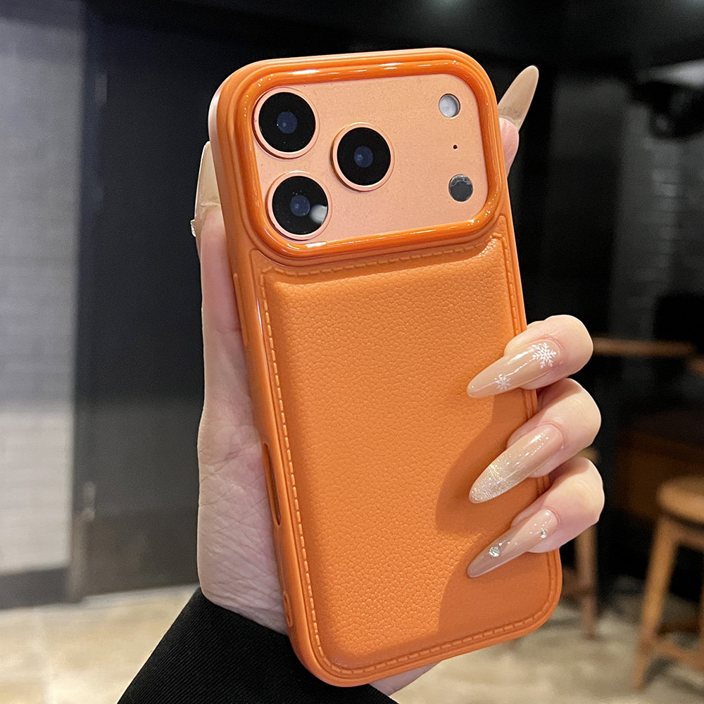 鼓包荔枝皮纹适用苹果17promax手机壳新款女iphone16