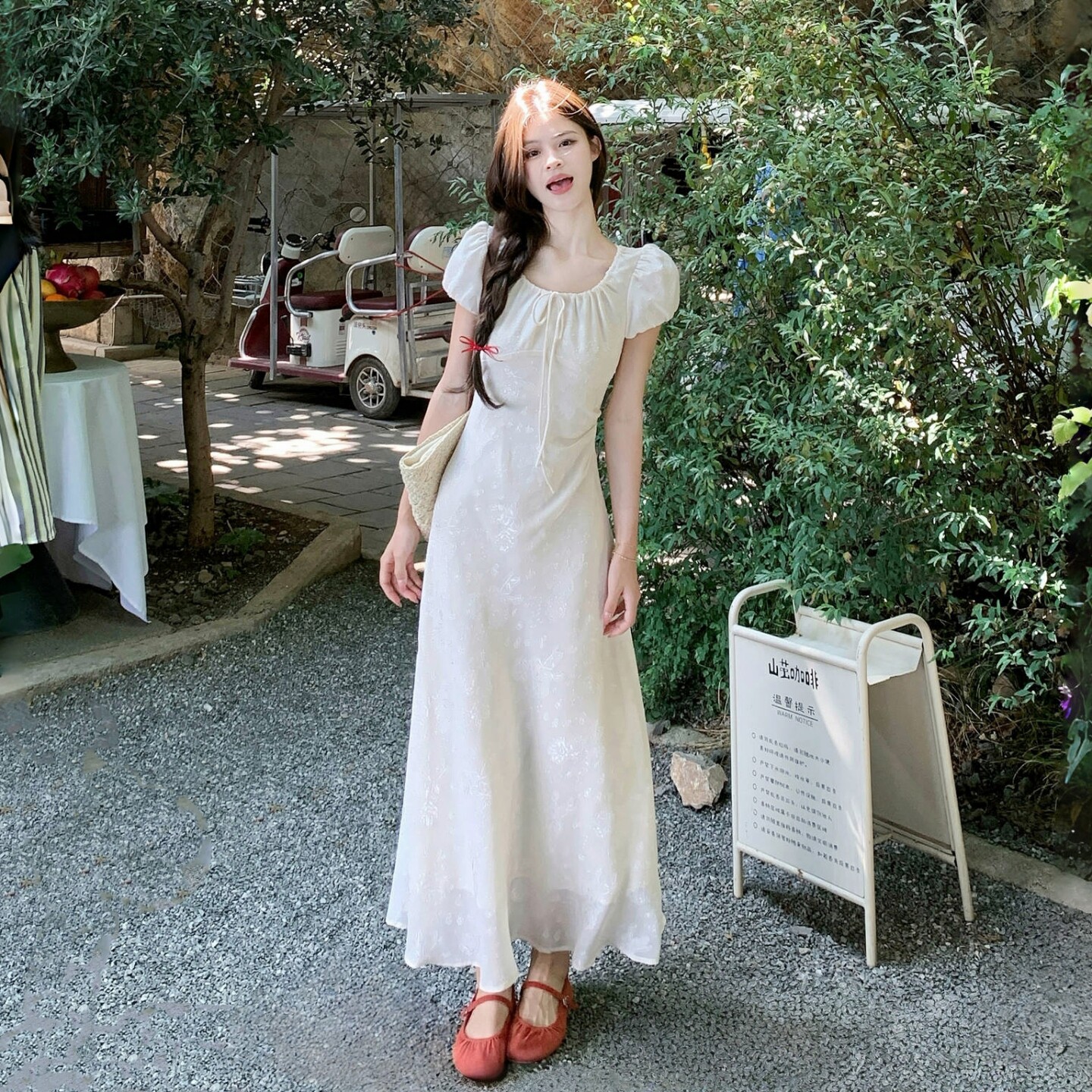 法式优雅气质提花洋装女2
